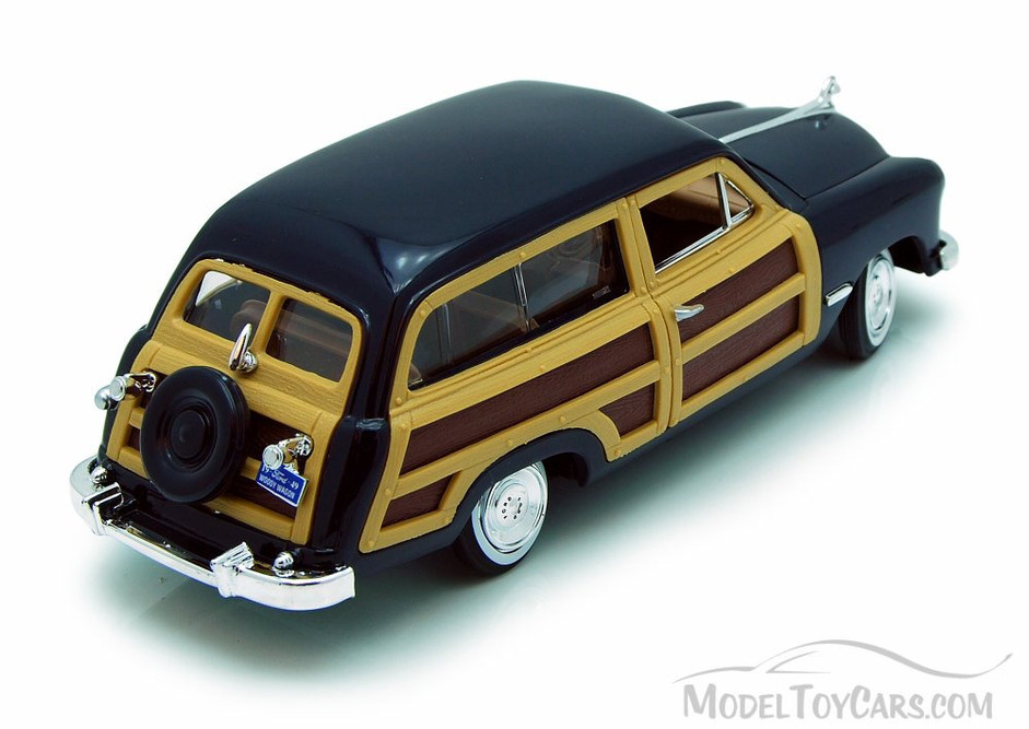 1949 Ford Woody Wagon, Black - Motormax 73260 - 1/24 scale Diecast Model Toy Car