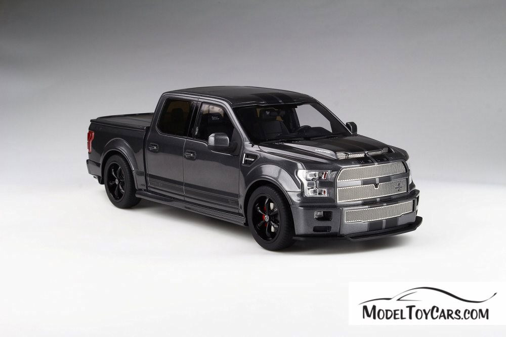 2017 Ford Shelby F-150 Super Snake Pickup Truck with Bed Cover, Metallic Gray - GT Spirit US022 - 1/18 scale Resin Model Toy Car