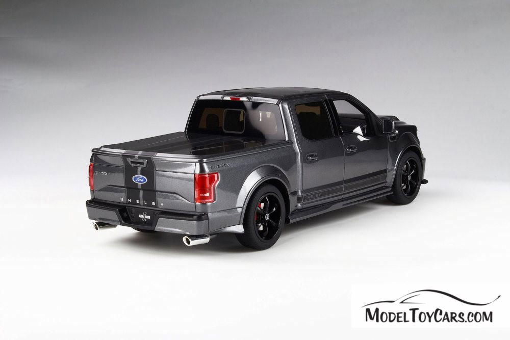 2017 Ford Shelby F-150 Super Snake Pickup Truck with Bed Cover, Metallic Gray - GT Spirit US022 - 1/18 scale Resin Model Toy Car