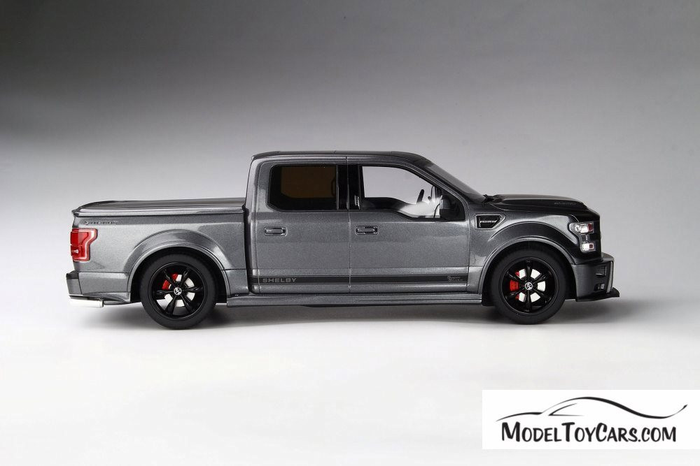 2017 Ford Shelby F-150 Super Snake Pickup Truck with Bed Cover, Metallic Gray - GT Spirit US022 - 1/18 scale Resin Model Toy Car