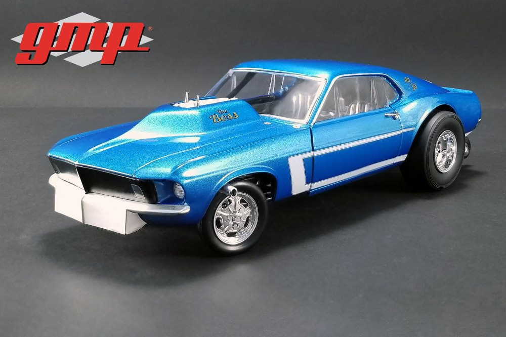 1969 Ford Mustang Gasser - The Boss Hardtop, Blue - GMP 18913 - 1