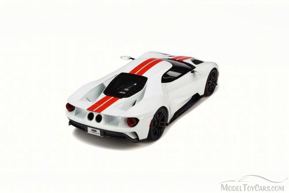 2017 Ford GT, White w/ Red - GT Spirit GT097 - 1/18 Scale Resin Collectible Vehicle Replica