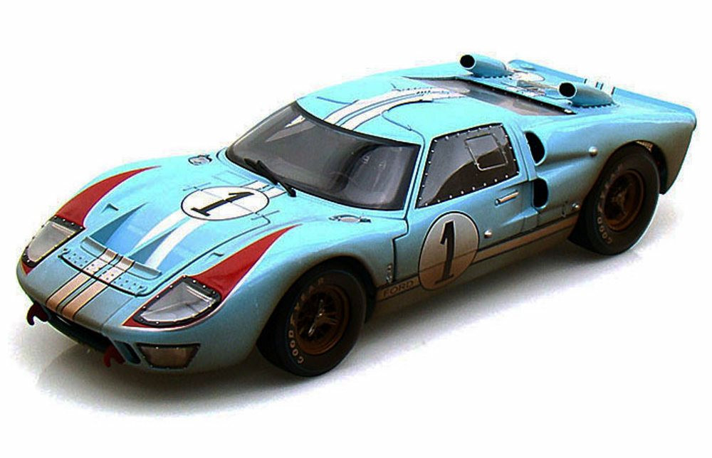 1966 Ford GT-40 MK II #1 w/ Dirt, Gulf Blue - Shelby Collectibles