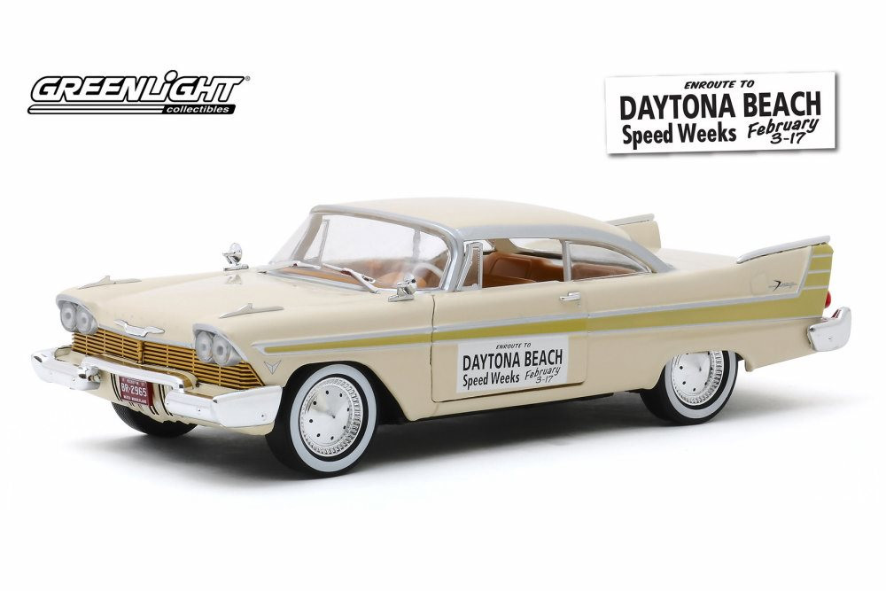 1957 Plymouth Fury, Daytona Beach Speed Weeks (February 3-17, 1957) - Greenlight 18257 - 1/24 scale Diecast Model Toy Car