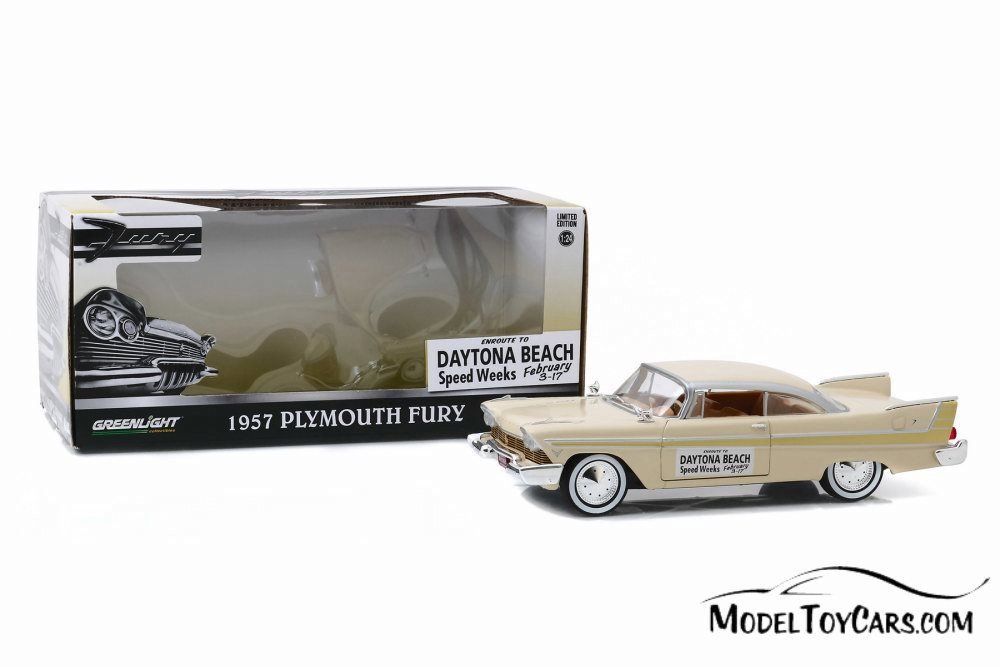 1957 Plymouth Fury, Daytona Beach Speed Weeks (February 3-17, 1957) - Greenlight 18257 - 1/24 scale Diecast Model Toy Car