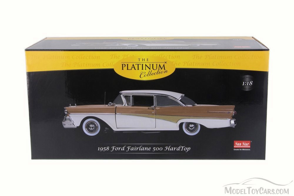 1958 Ford Fairlane 500 Hard Top, White/Palomino Tan - Sun Star