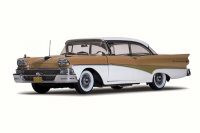 1958 Ford Fairlane 500 Hard Top, White/Palomino Tan - Sun Star