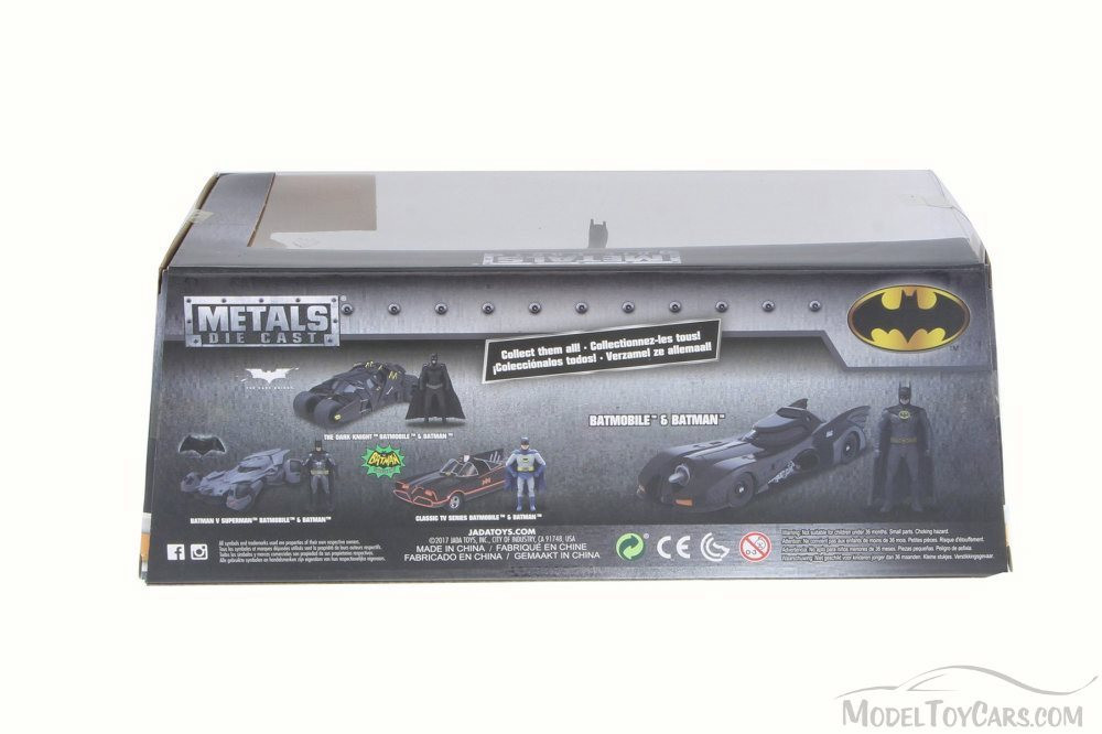 1989 Batmobile w/ Batman Figure, Black - Jada 98260 - 1/24 Scale