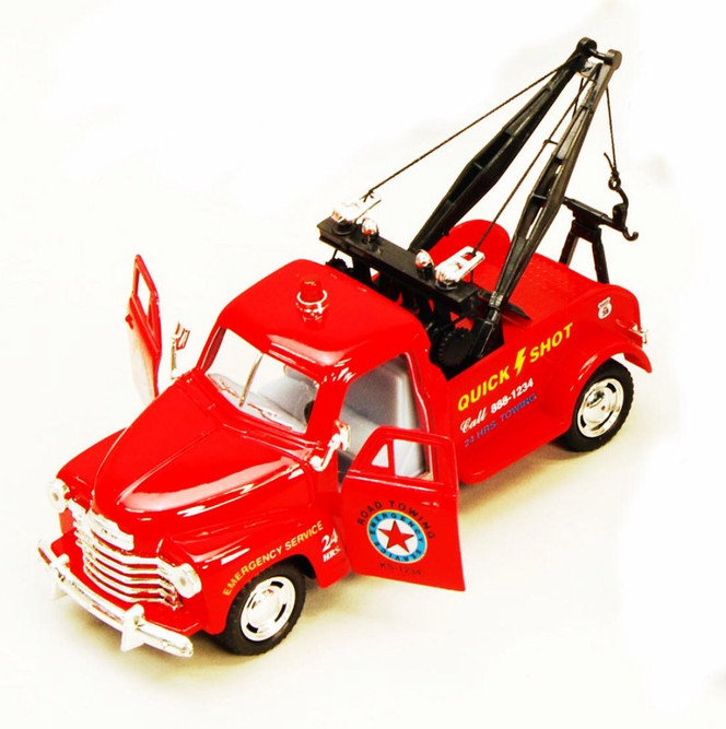 1953 Chevy Tow Truck, Red - Kinsmart 5033D - 1/38 scale Diecast Model Toy Car (Brand New, but NOT IN BOX)