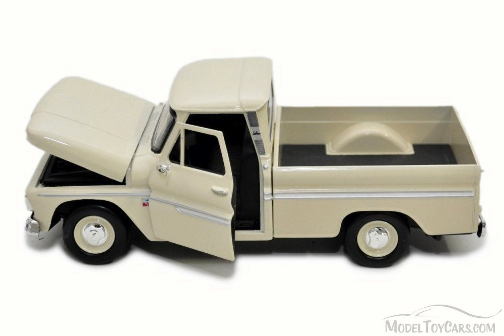 1966 Chevy C10 Pickup Truck, Cream - Motor Max 73355L - 1/24 Scale Diecast Model Toy Car
