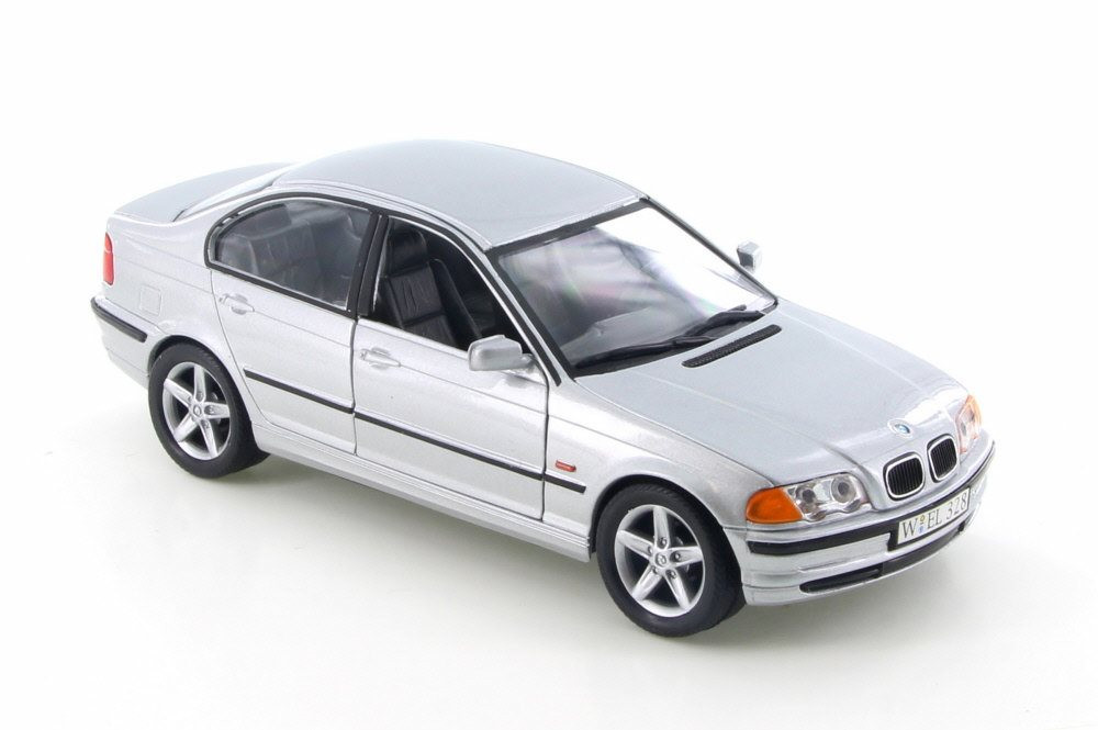 1998 BMW 328i, Silver - Welly 9395-4D - 1/24 Scale Diecast Model