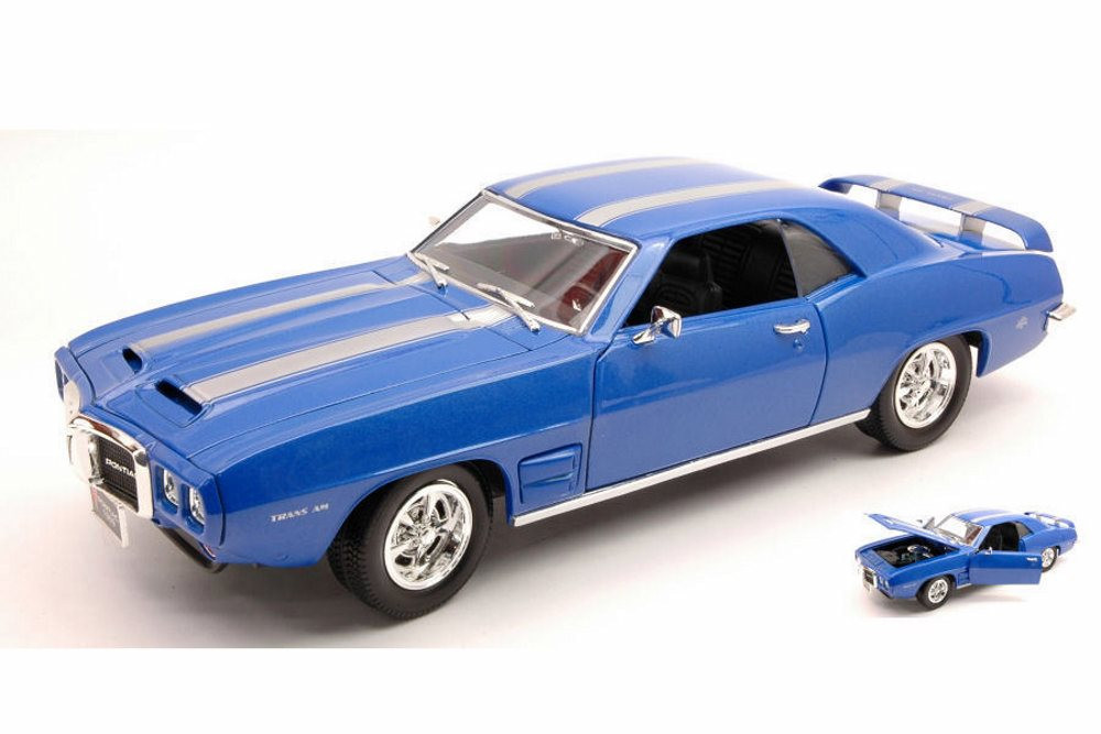 1969 Pontiac Firebird Hard Top, Blue - Lucky Road Signature 92368BU - 1/18 scale Diecast Model Toy Car