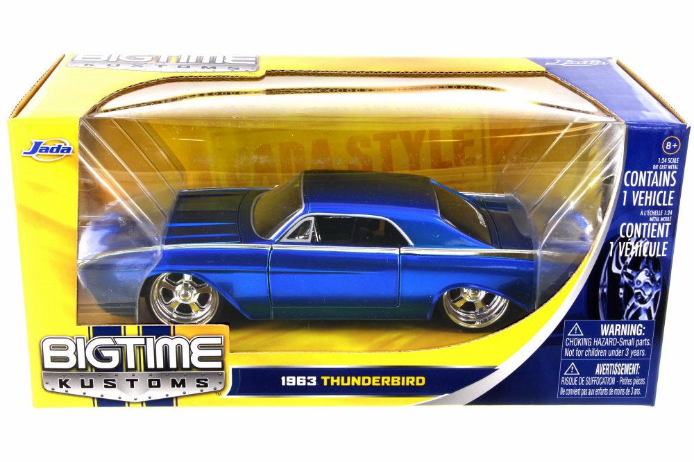 1963 Ford Thunderbird, Metallic Blue - JADA 90361 - 1/24 Scale Diecast Model Toy Car