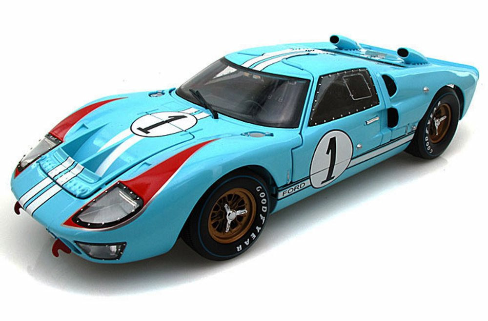 1966 Ford GT-40 MK II #1, Gulf Blue w/ White Stripes - Shelby SC411 - 1/18  Scale Diecast Car