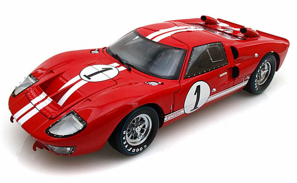 1966 Ford GT-40 MK II #1, Red w/ White Stripes - Shelby SC407 - 1