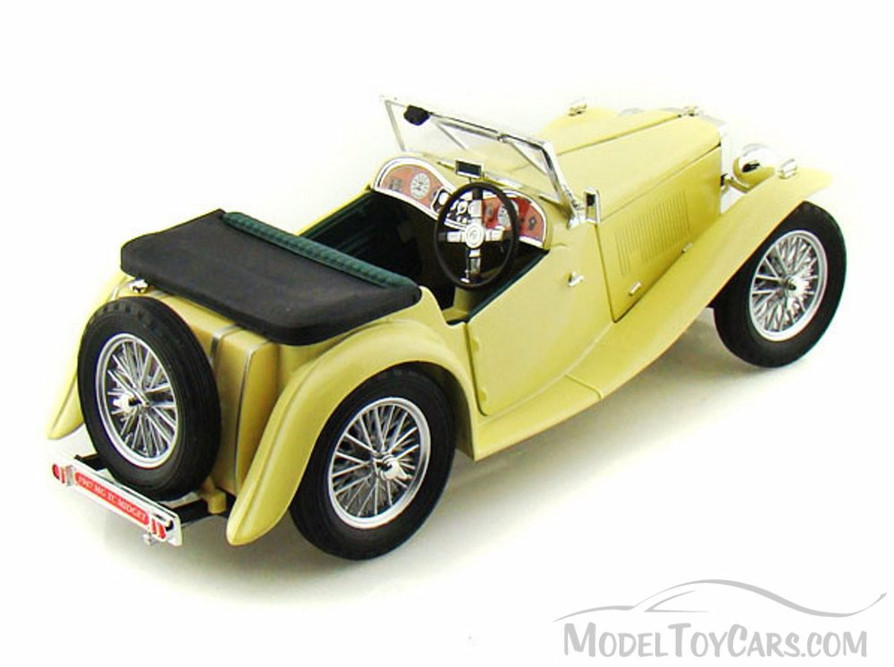 1947 MG TC Midget Convertible, Yellow - Yatming 92468 - 1/18 Scale Diecast Model Toy Car