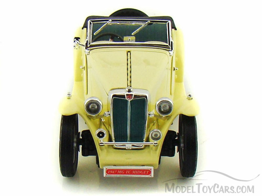 1947 MG TC Midget Convertible, Yellow - Yatming 92468 - 1/18 Scale