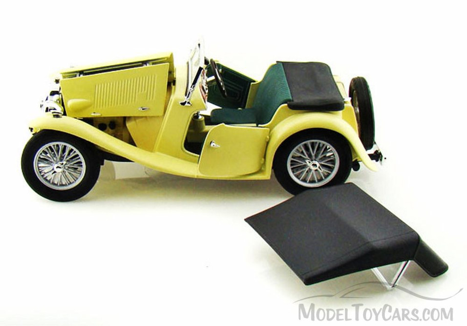 1947 MG TC Midget Convertible, Yellow - Yatming 92468 - 1/18 Scale Diecast Model Toy Car