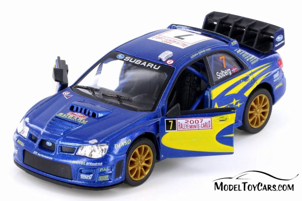 2007 Subaru Impreza WRC, Blue w/ Decals - Kinsmart 5072/5D - 1/36 Scale Diecast Model Toy Car