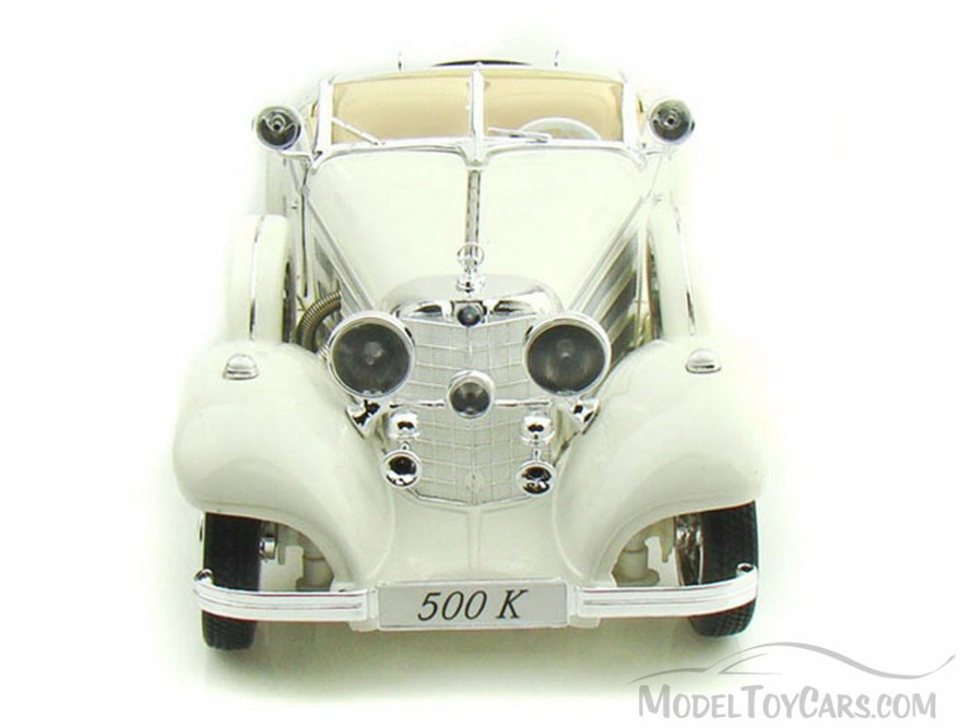1936 Mercedes Benz 500K Typ Roadster Convertible, White - Maisto Premiere 36055 - 1/18 Diecast Car