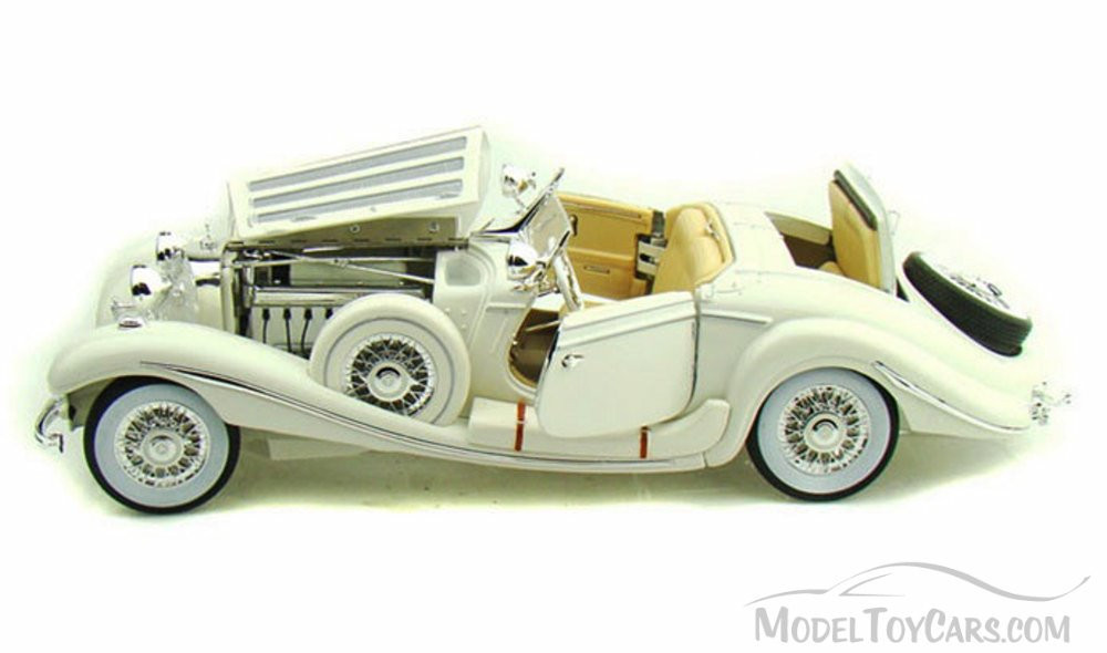 1936 Mercedes Benz 500K Typ Roadster Convertible, White - Maisto Premiere  36055 - 1/18 Diecast Car