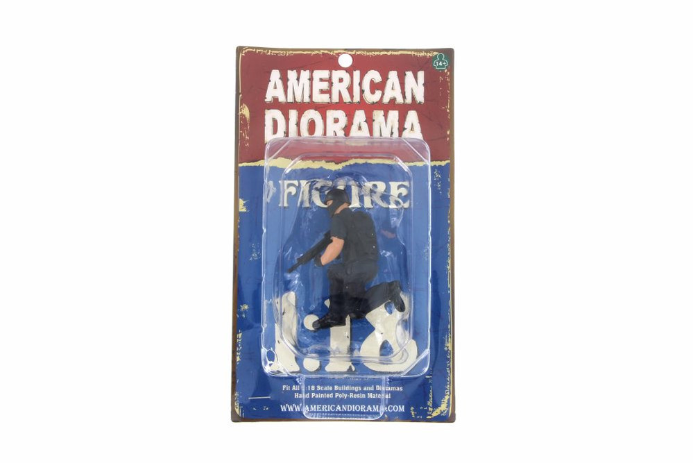 SWAT Team Rifleman Figurine, American Diorama 77421 - 1/18 Scale Figurine Hobby Accessory