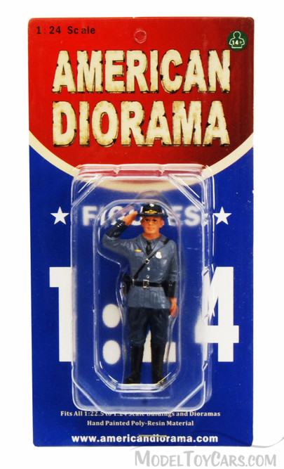 State Trooper Brian Figure, Blue - American Diorama Figurine 16163 - 1/24 scale