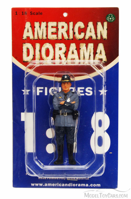 State Trooper Tim, Blue - American Diorama 16108 - 1:18 Scale Hand Painted Diorama Accessory