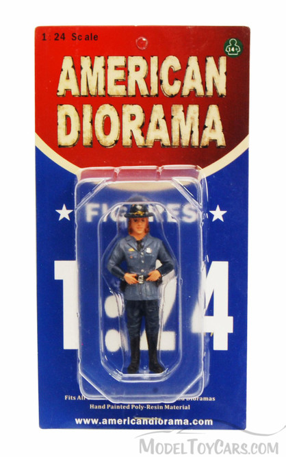 State Trooper Sharon Figure, Blue - American Diorama Figurine 16162 - 1/24 scale