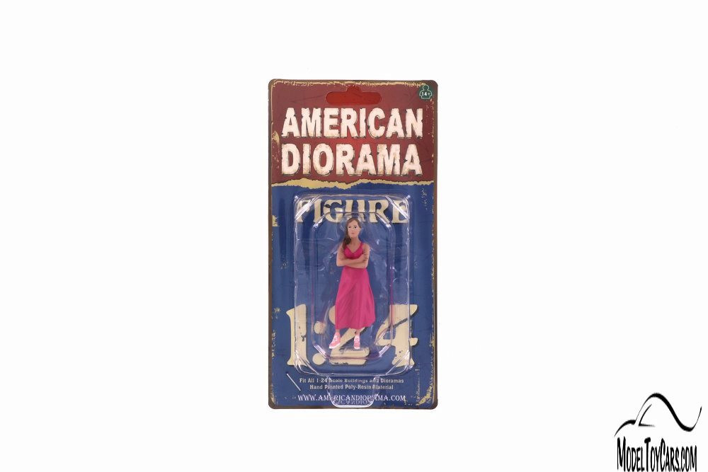 Partygoers Figure II, Pink - American Diorama 38322 - 1/24 scale Figurine - Diorama Accessory