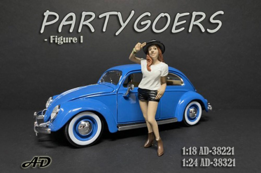 Partygoers Figure I, Black and White - American Diorama 38321 - 1/24 Figurine - Diorama Accessory