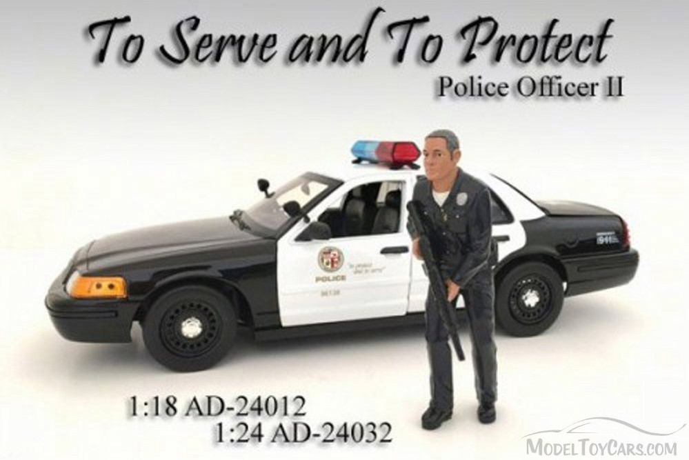 Police Officer II Figurine, American Diorama 24012 - 1/18 Scale Hobby Accessory