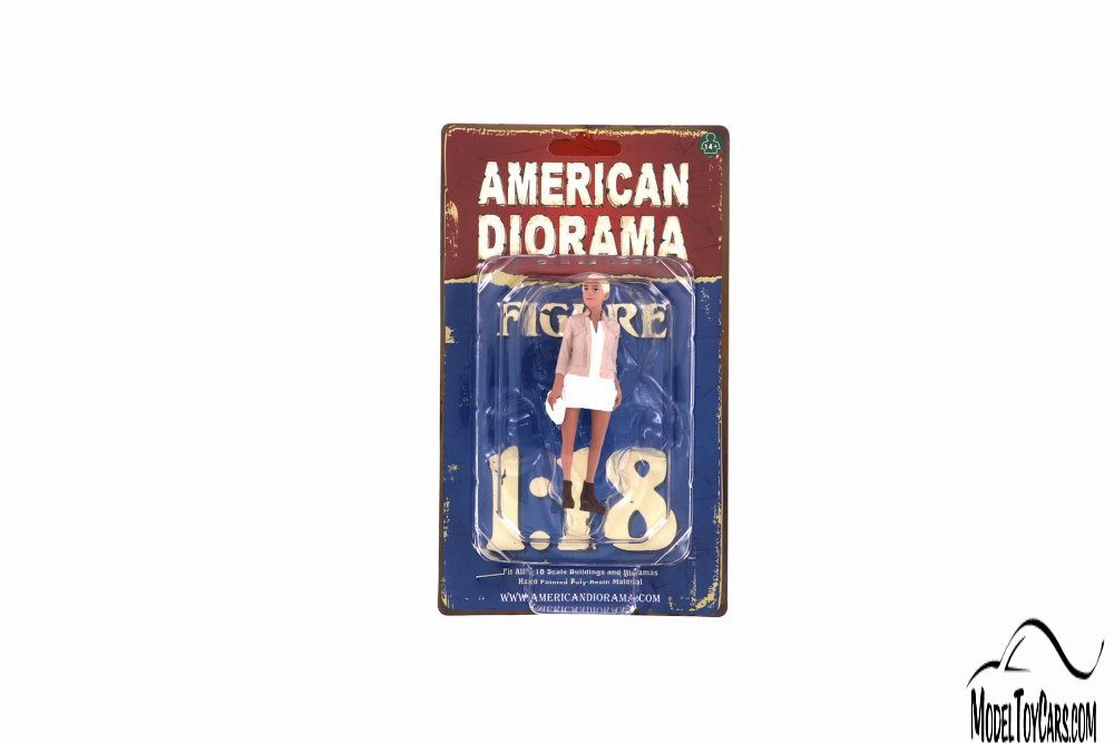 Partygoers Figure IV, Beige and White - American Diorama 38224 - 1/18 Figurine - Diorama Accessory