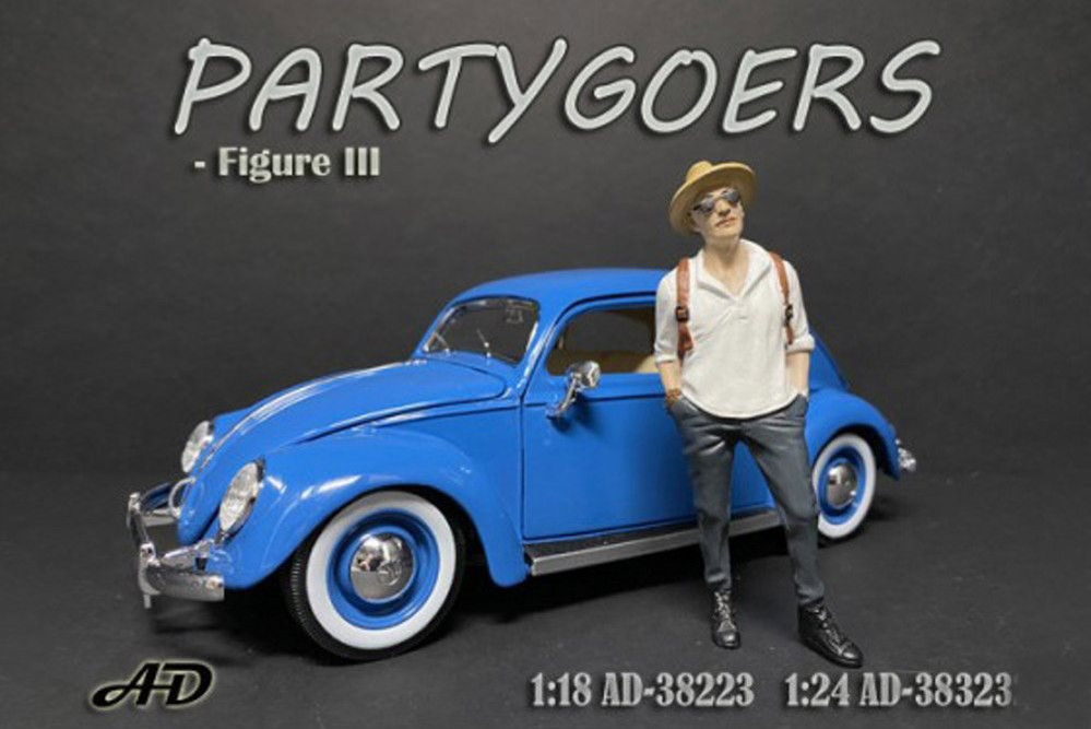 Partygoers Figure III, Gray and White - American Diorama 38323 - 1/24 Figurine - Diorama Accessory