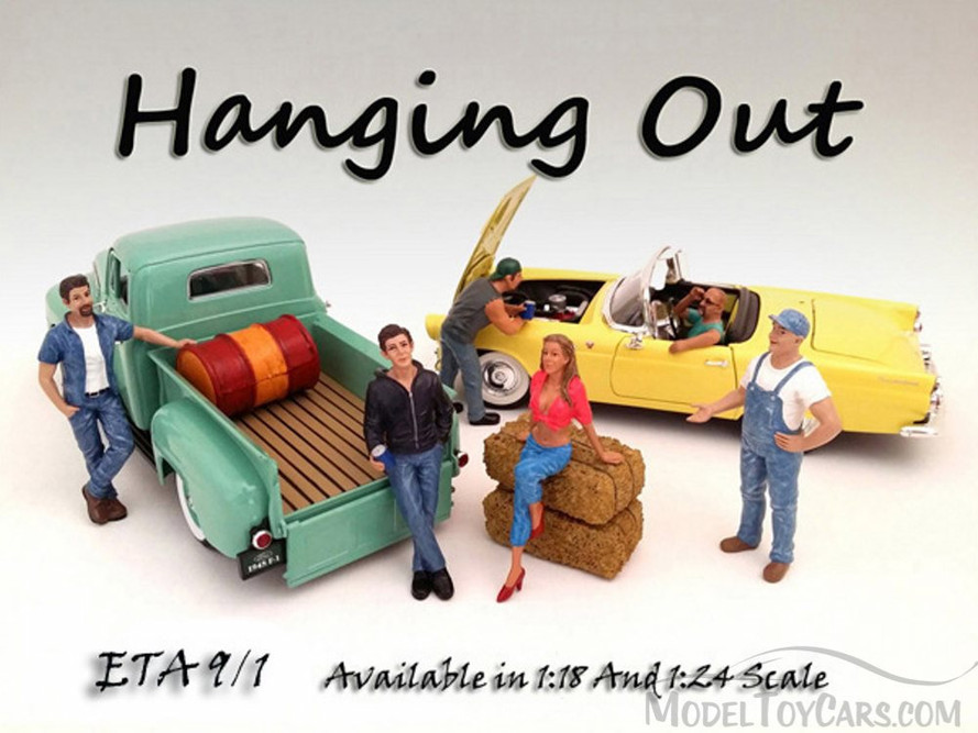 Hanging Out James Figure, black with blue - American Diorama Figurine 23853 - 1/18 scale