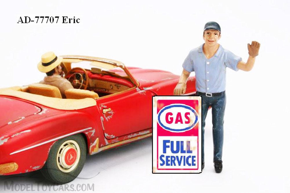 Gas Station Attendant Eric Figure w/ Poster, Blue - American