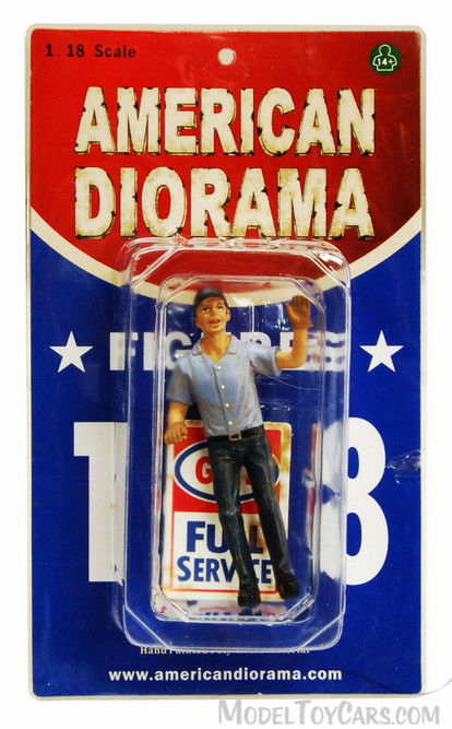 Gas Station Attendant Eric Figure w/ Poster, Blue - American