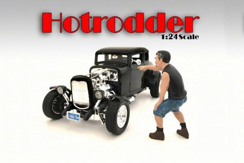 Hotrodders Derek Figurine, American Diorama 24027 - 1/24 Scale Hobby Accessory