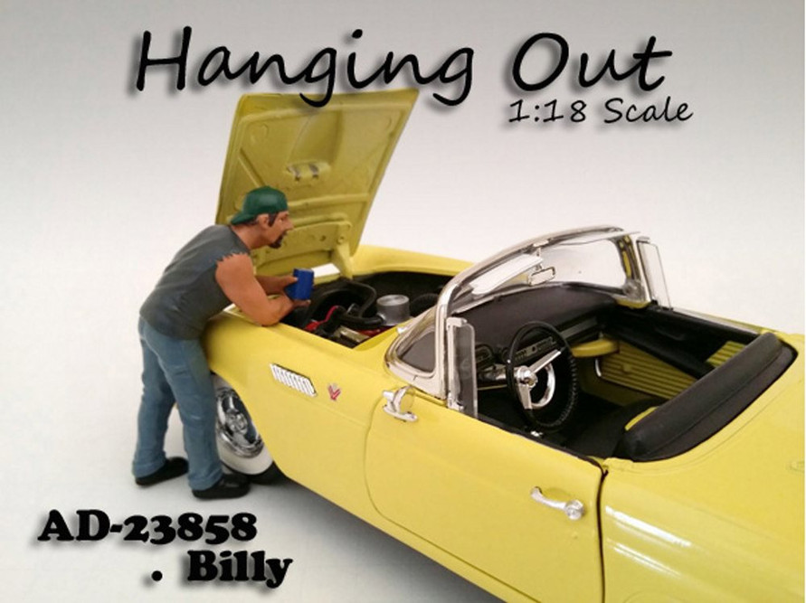 Hanging Out Billy Figure, Gray - American Diorama Figurine 23858