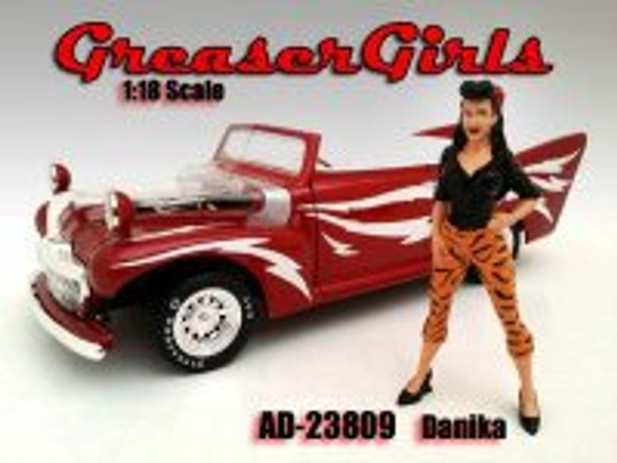 Greaser Girl Danika Figure, Black - American Diorama Figurine 23809 - 1/18 scale