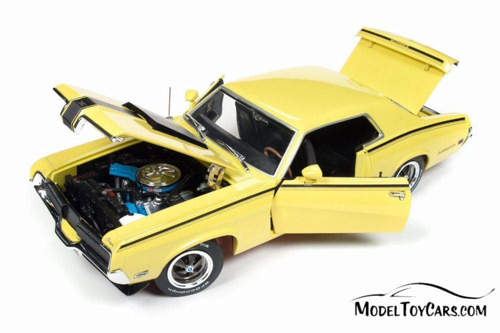 1970 Mercury Cougar Eliminator Hard Top, Yellow - Auto World AMM1155 - 1/18 scale Diecast Model Toy Car