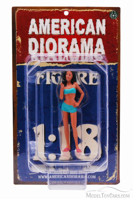 Car Wash Girl Dorothy Figurine, Green - American Diorama 23842 - 1/18 Scale Hobby Accessory