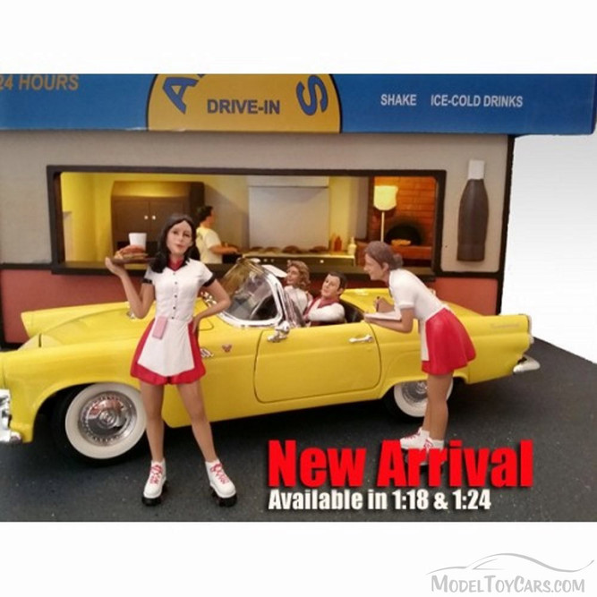 Carhop Waitress Grace Figurine, American Diorama 23864 - 1/18 Scale Hobby Accessory