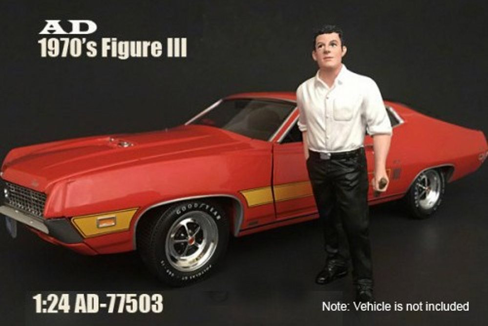 70s Style Figure - III, American Diorama 77503 - 1/24 Scale Accessory for Diecast Cars