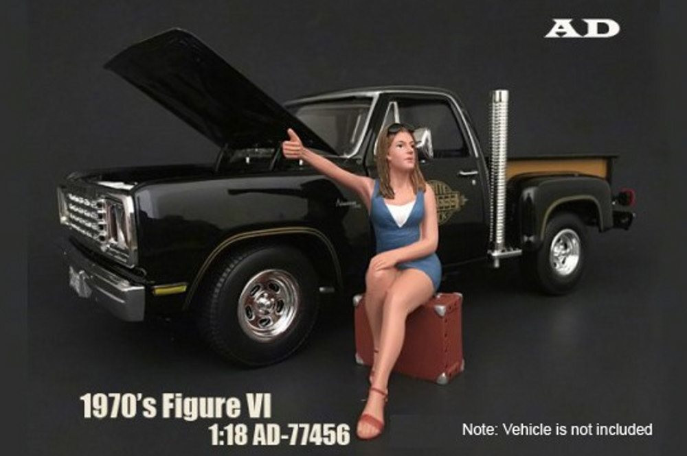 70s Style Figure - VI, American Diorama 77456 - 1/18 Scale Accessory for Diecast Cars