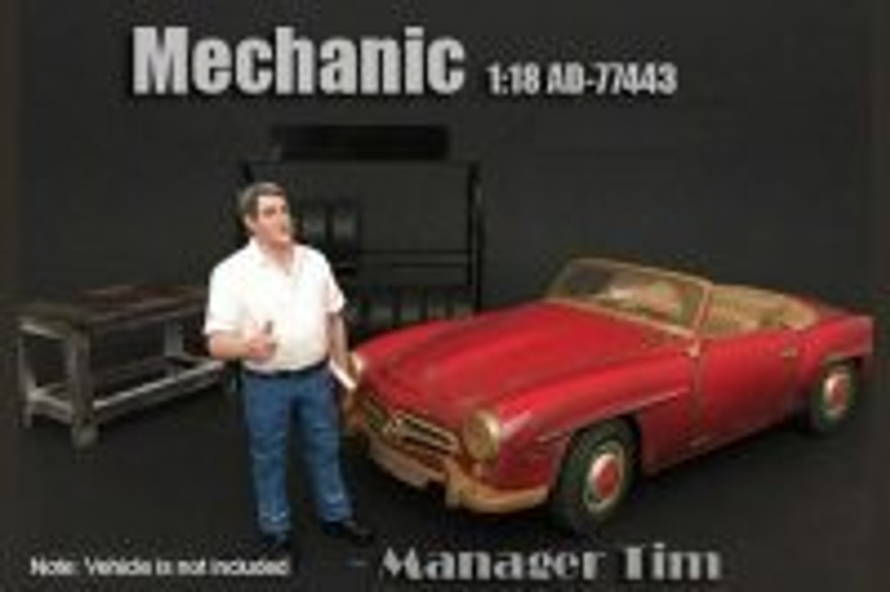 Mechanic Manager Tim, American Diorama 77443 - 1/18 Scale Accessory for Diecast Cars