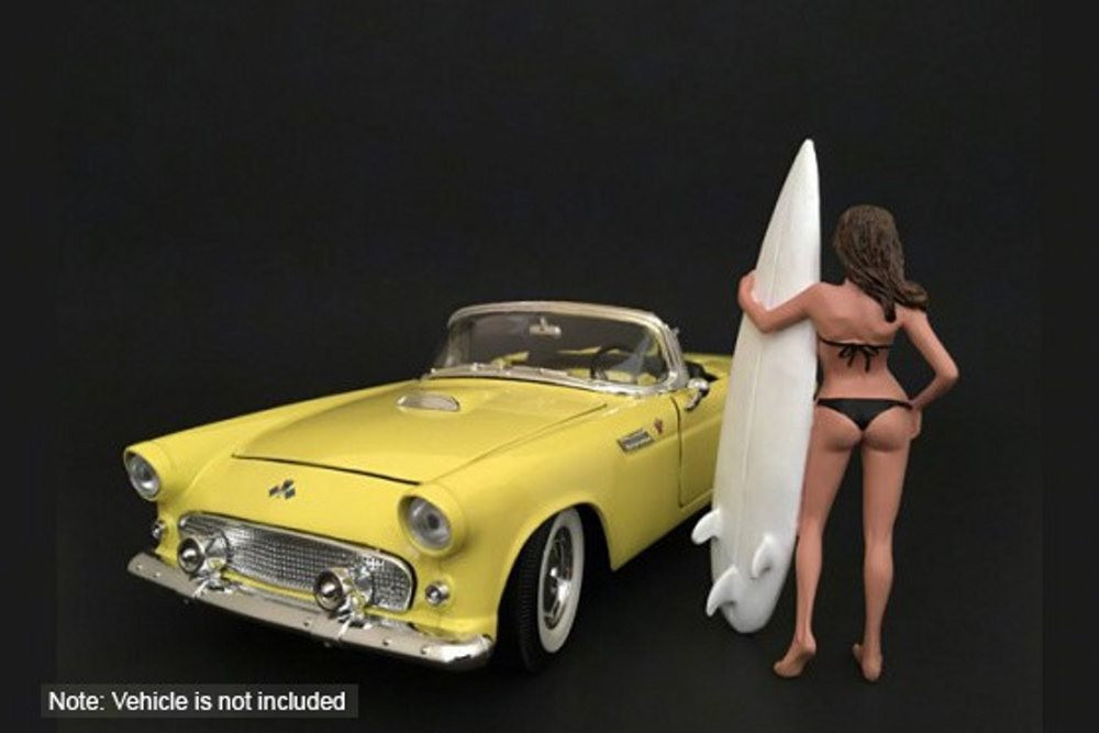Surfer 2017 Casey Figure w/Surfboard, American Diorama 77439 - 1/18 Accessory for Diecast Cars