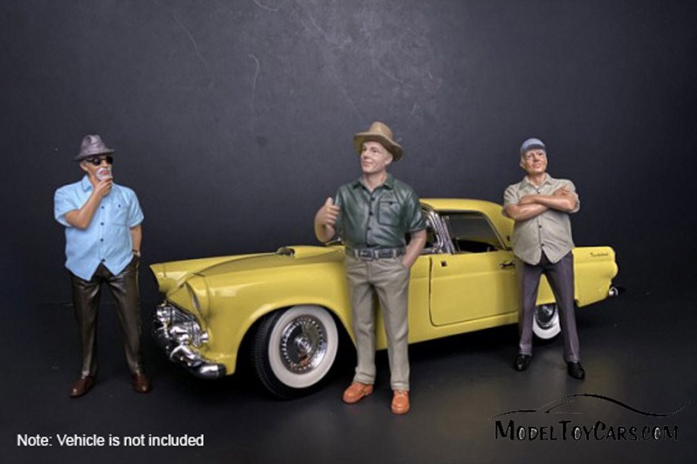 Weekend Car Show Figure I, Brown & Blue - American Diorama 38209, 1/18 Figurine - Diorama Accessory