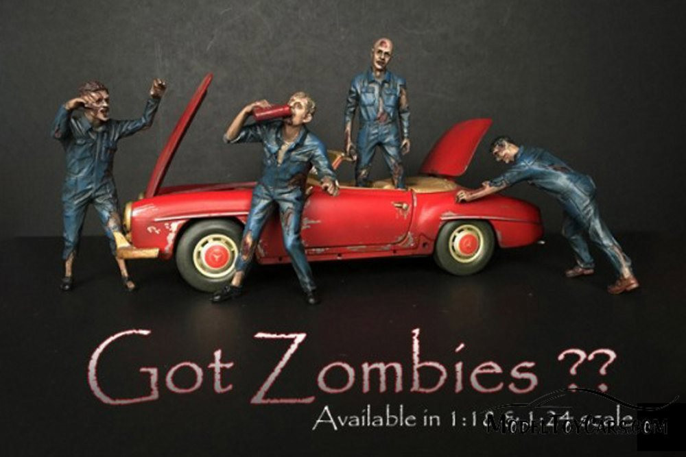 Zombie Mechanic II, Blue - American Diorama 38198 - 1/18 scale Figurine - Diorama Accessory