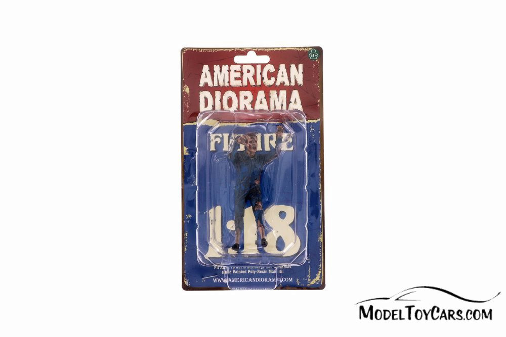 Zombie Mechanic II, Blue - American Diorama 38198 - 1/18 scale Figurine - Diorama Accessory